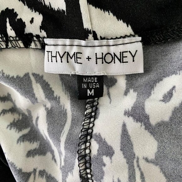 Thyme + Honey Black and White Floral Skirt Women's Medium - Picture 5 of 6